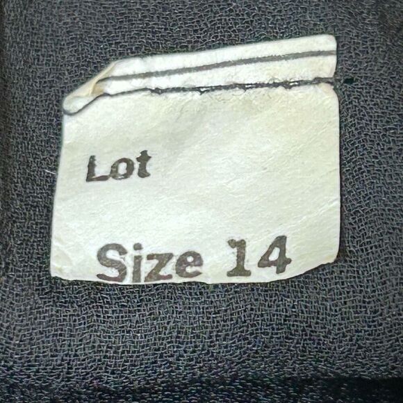 Vtg MAAS Brothers Blouse & Skirt 2Pc Set Size 14 Black Teal Printed Embellished - Picture 15 of 16